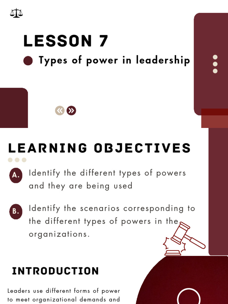 Lesson 7 Types of Power in Leadership | PDF | Power (Social And ...