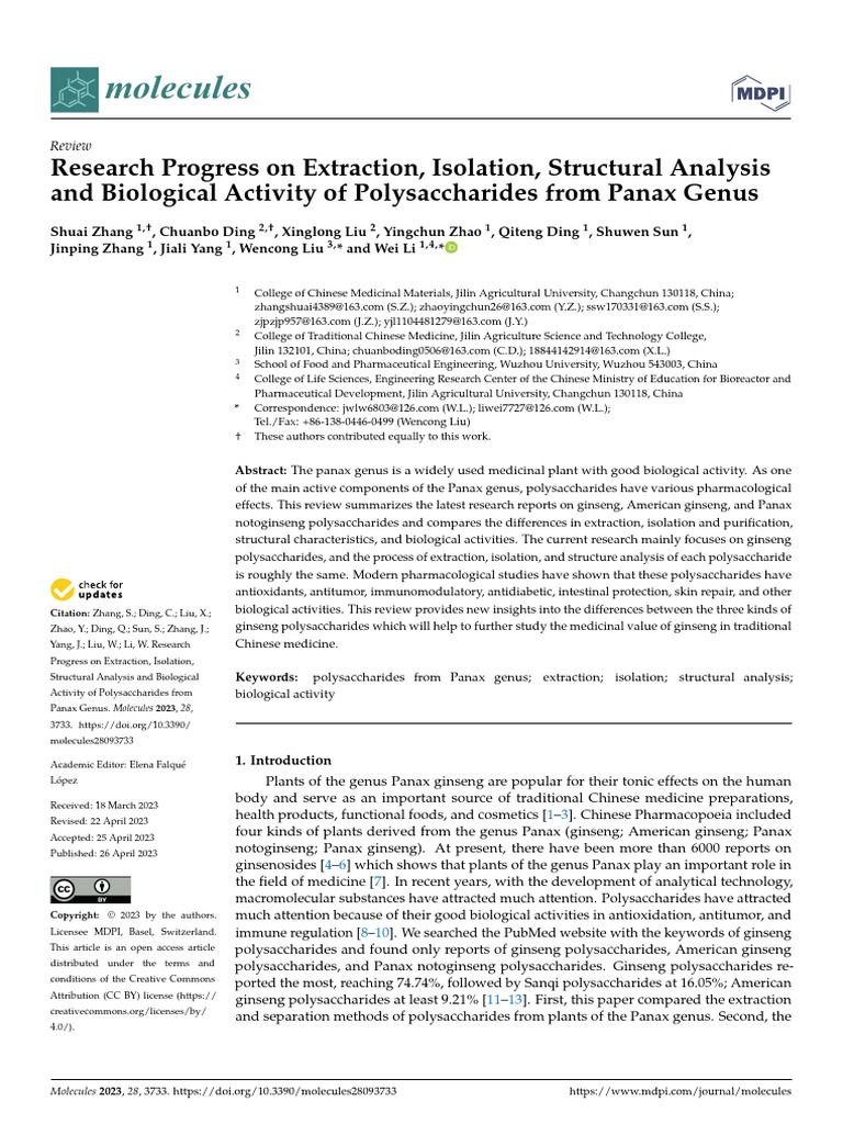 Research Progress on Extraction, Isolation, Structural Analysis | PDF ...