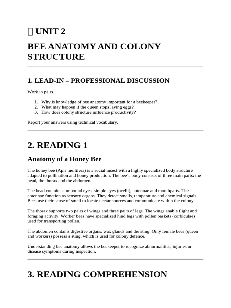 ? UNIT 2 Student | PDF | Honey Bee | Bees