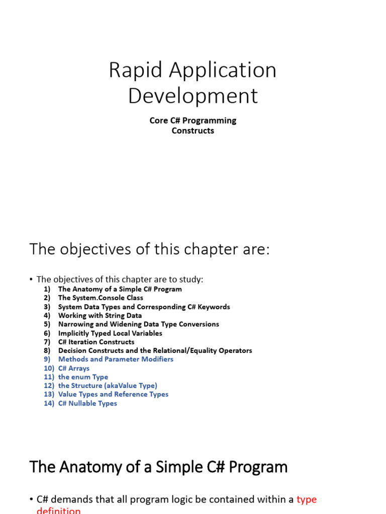 Core C# Programming Constructs (2) | PDF | C Sharp (Programming ...