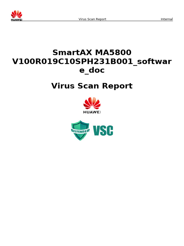 SmartAX MA5800 V100R019C10SPH231 Virus Scan Report | PDF
