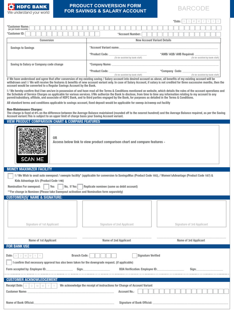 Product Conversion Form | PDF | Banks | Business
