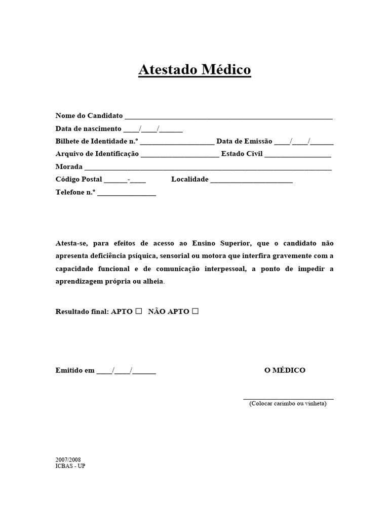 Impresso para Atestado Medico | PDF