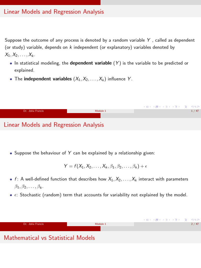 Simple Linear Regression Model | PDF