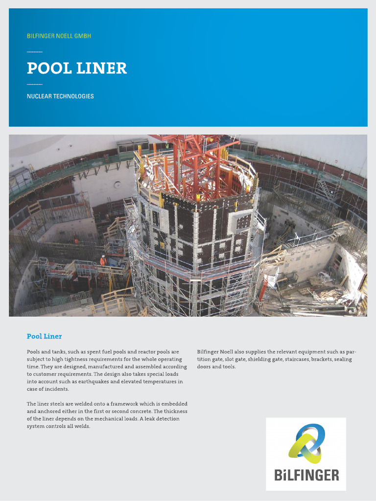Pool Liner and IRWST - Bilfinger | PDF
