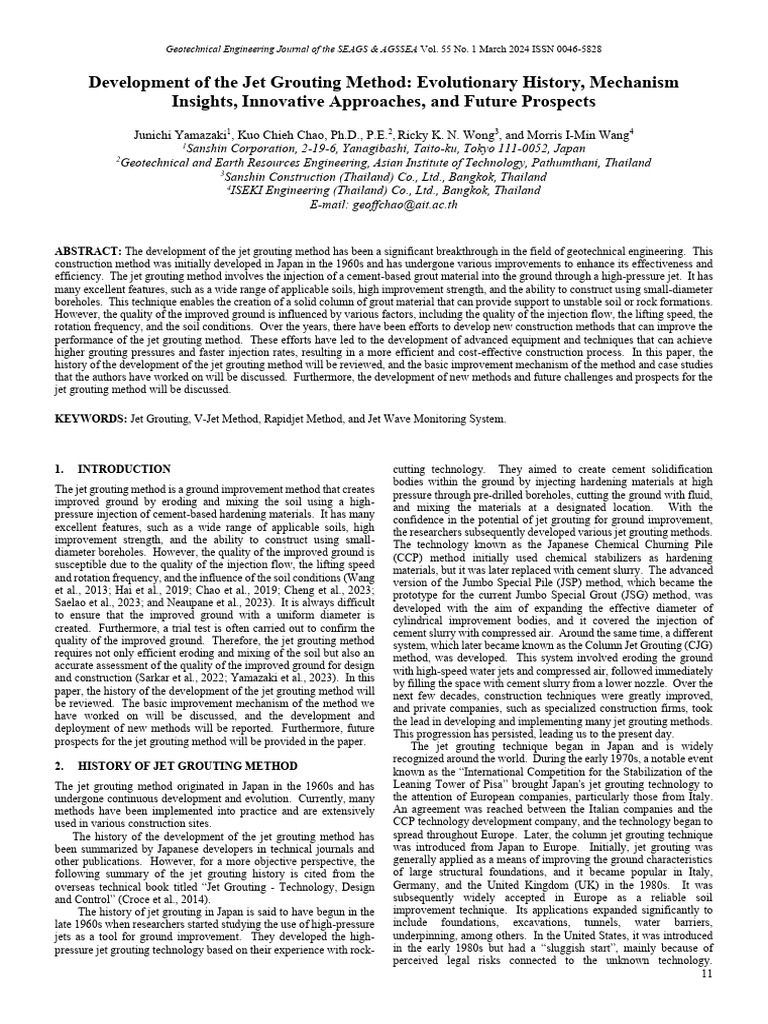 2 KN015 Development of the Jet Grouting Method Extended Version | PDF ...