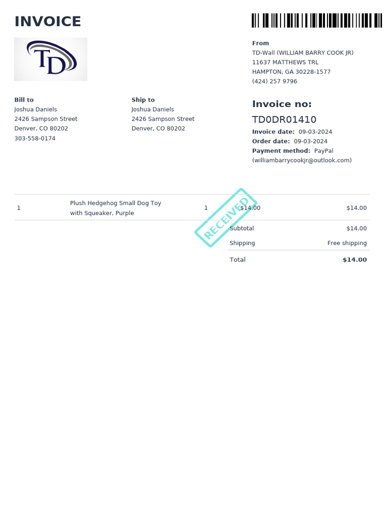 Invoice 1410 | PDF
