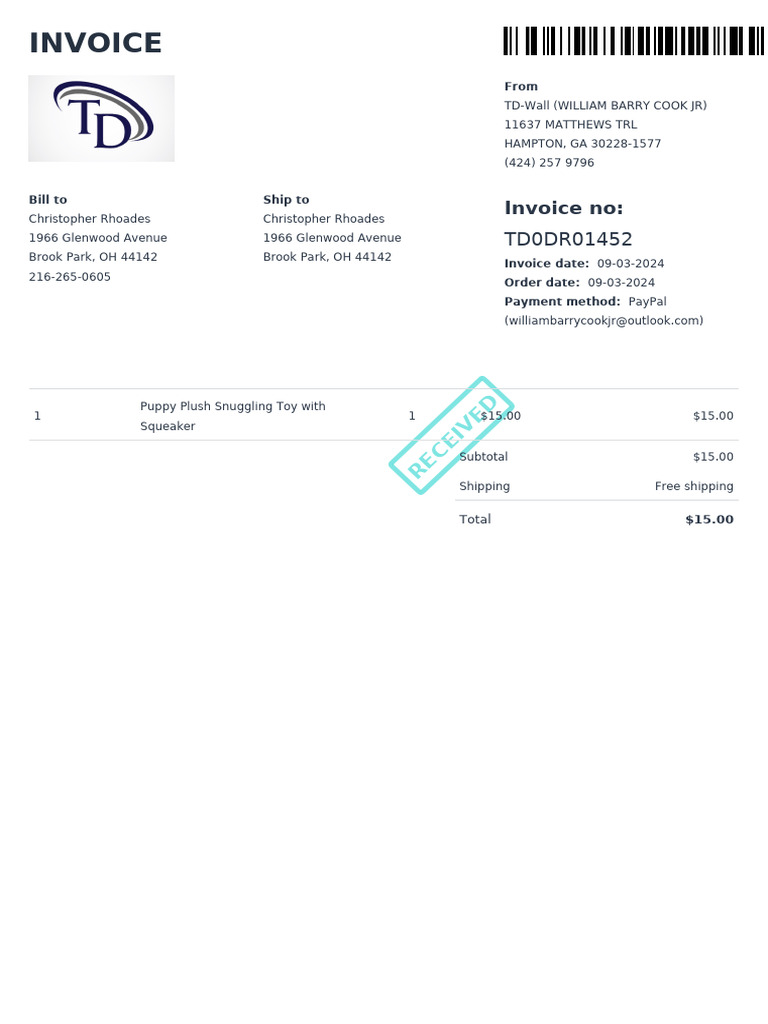 Invoice 1452 | PDF