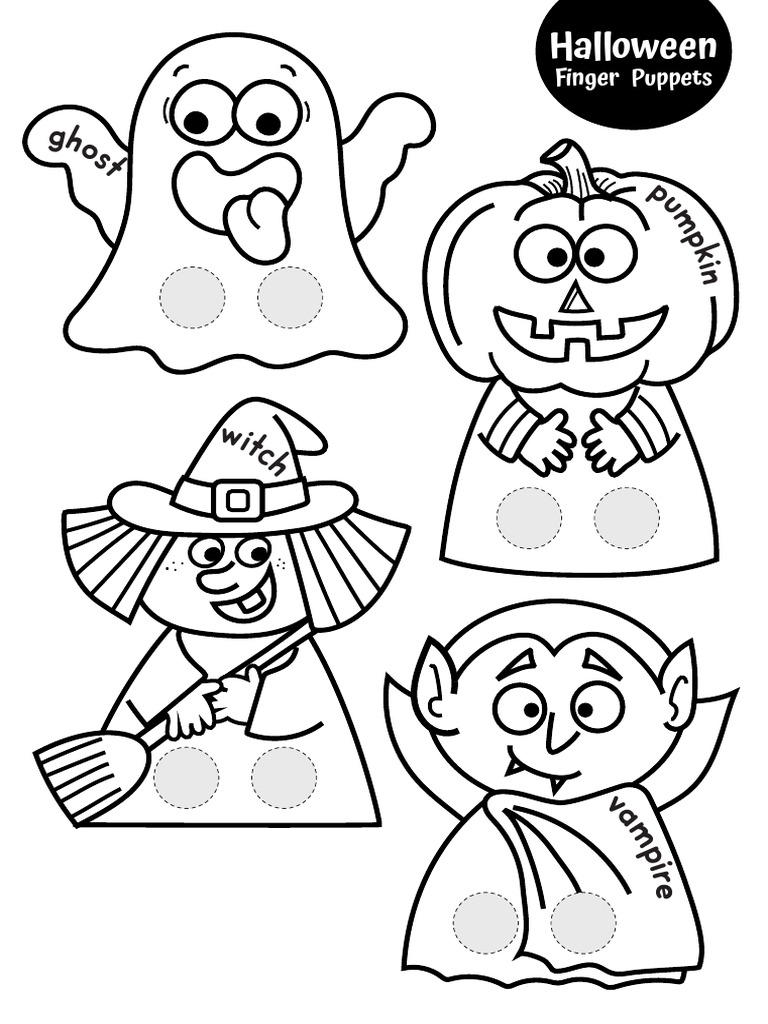 Halloween Finger Puppets Worksheet (1) | PDF