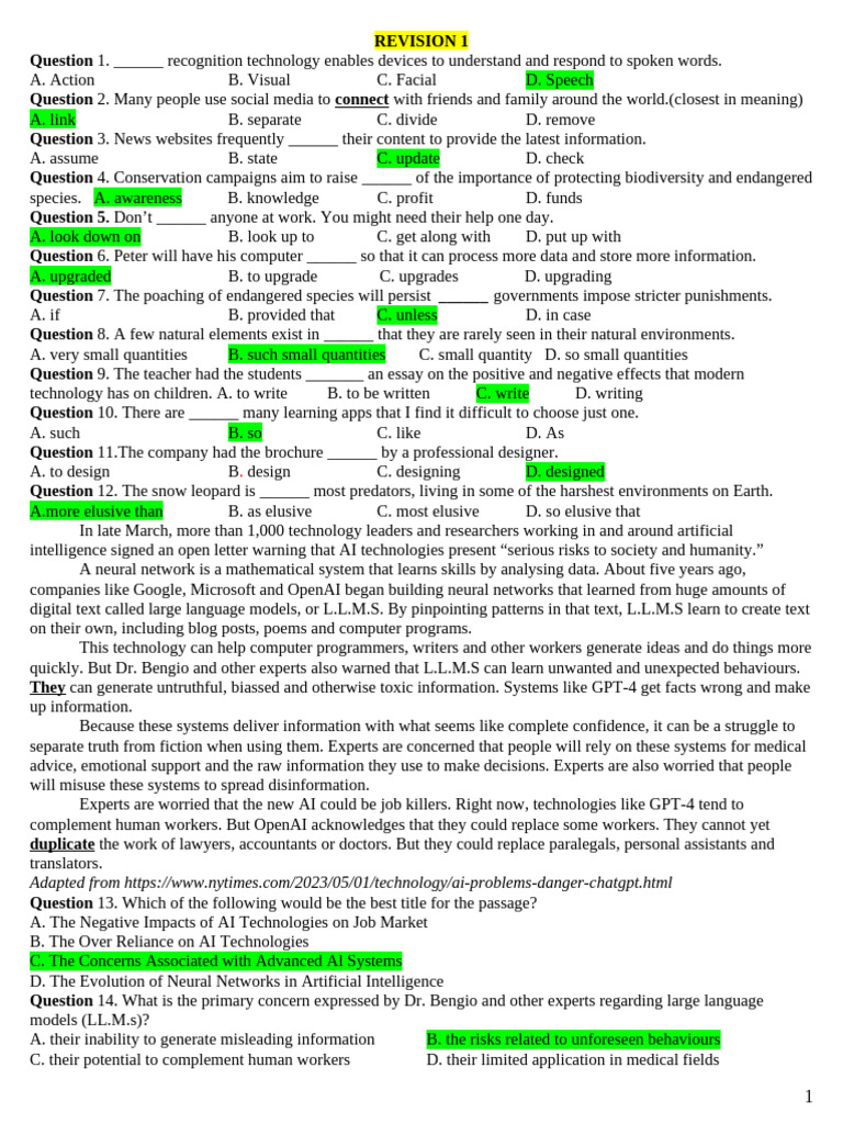 1. Ôn CK2 E12 - TB | PDF | Conservation Biology | Artificial Intelligence