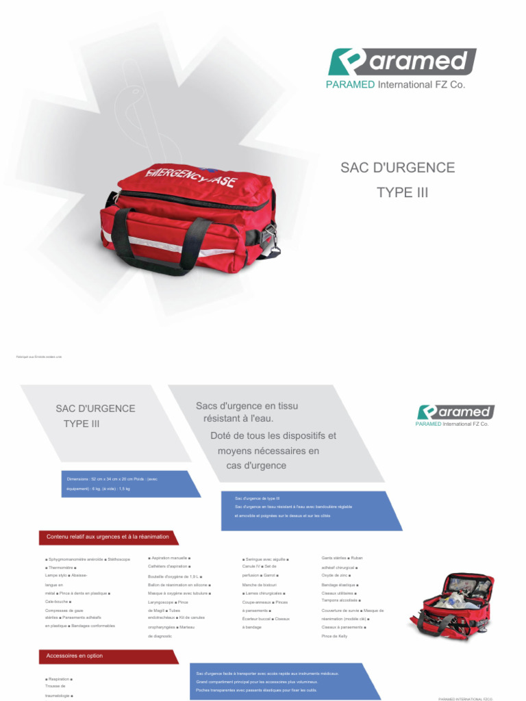 Emergency Bag Type III | PDF | Équipement | Dispositif médical