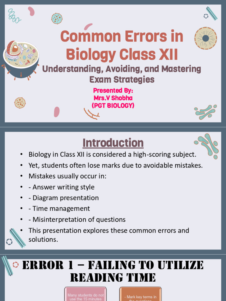 Common Errors Commited by Students in Biology Exam | PDF | Biology