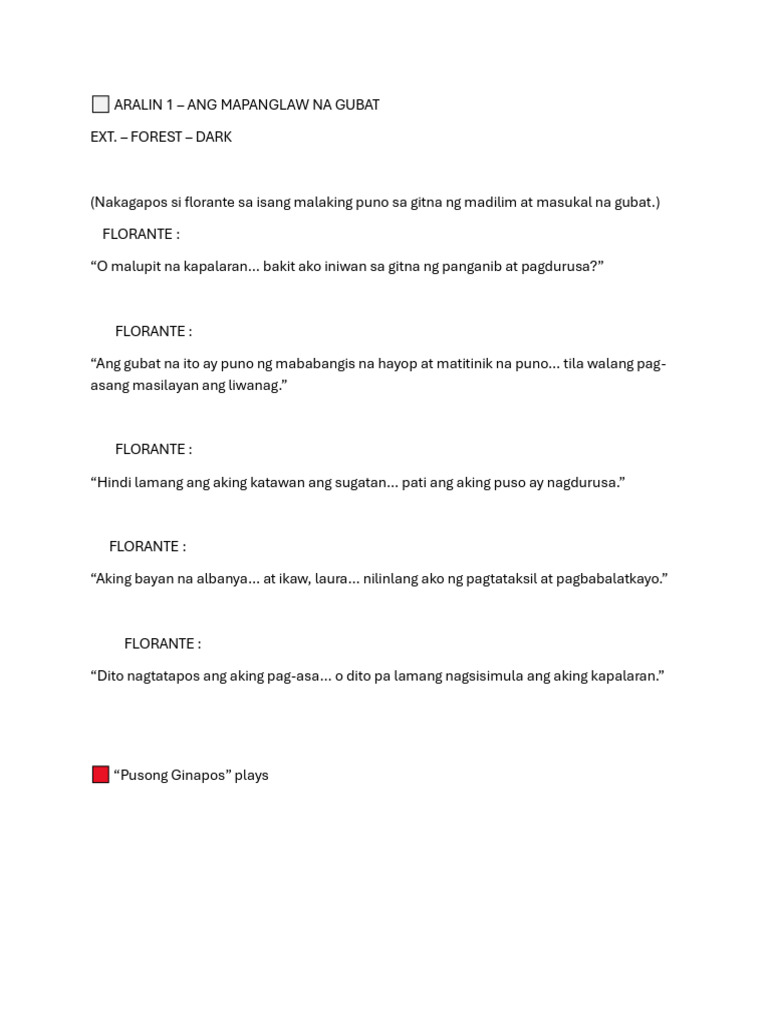 Theatre Script Draft 1 | PDF