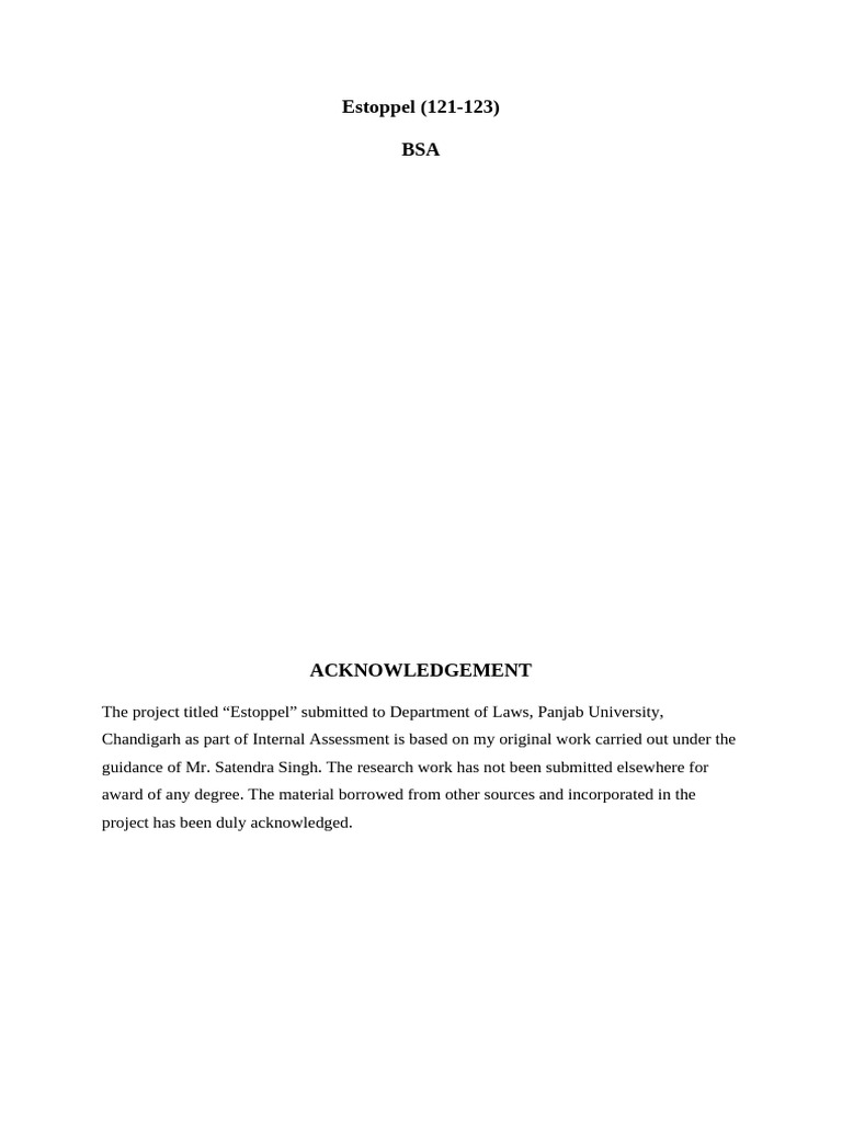 Estoppel (Section 121-123) of BSA | PDF | Estoppel | Leasehold Estate