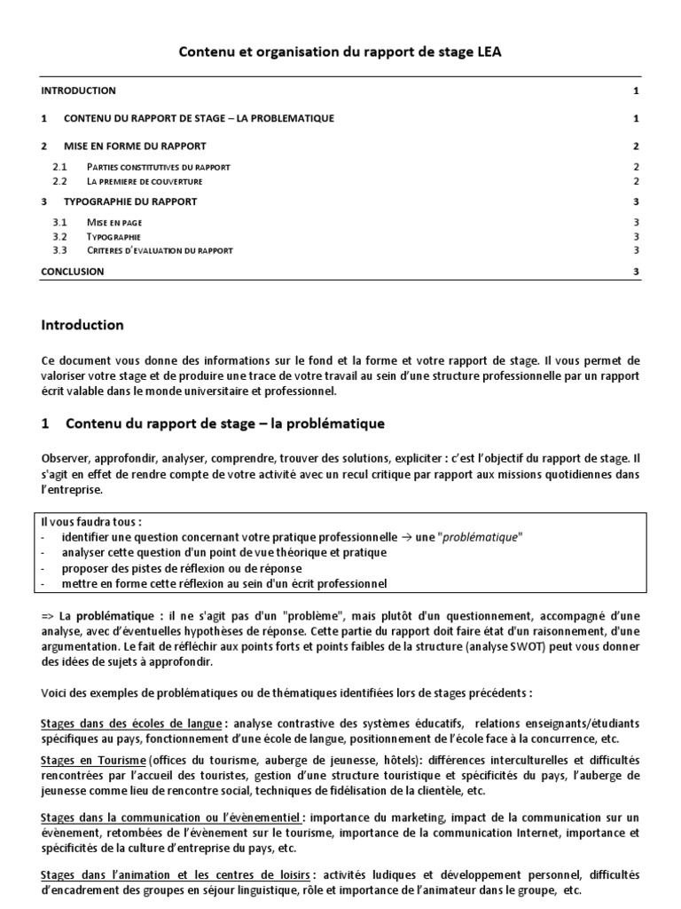 Mise en forme du rapport de stage LEA | PDF | Guillemet | Ponctuation