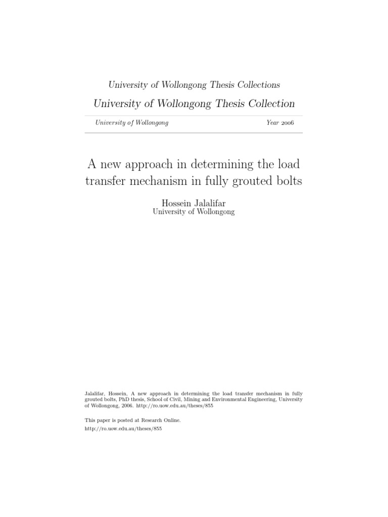 A New Approach in Determining the Load Transfer Mechanism in Fully ...