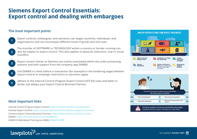 Siemens Export Control Essentials_EN | PDF