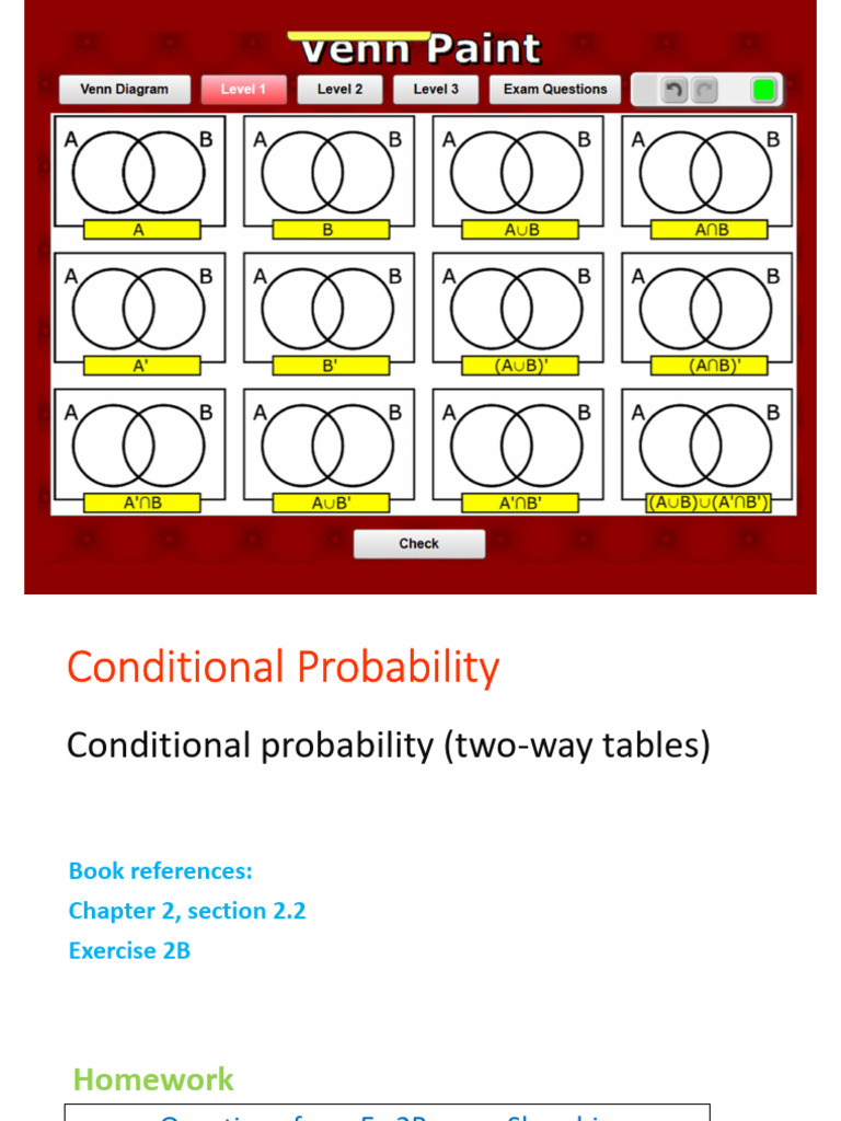 2B Conditional Probability (Two-way Tables) | PDF | Mathematics