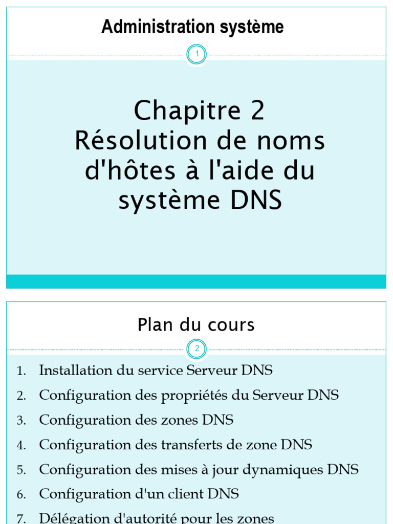 Chapitre2 DNS | PDF | Système de noms de domaines | Active Directory