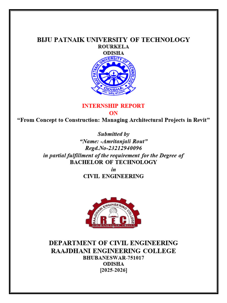 Revit With Bim Internship Report | PDF | Building Information Modeling ...