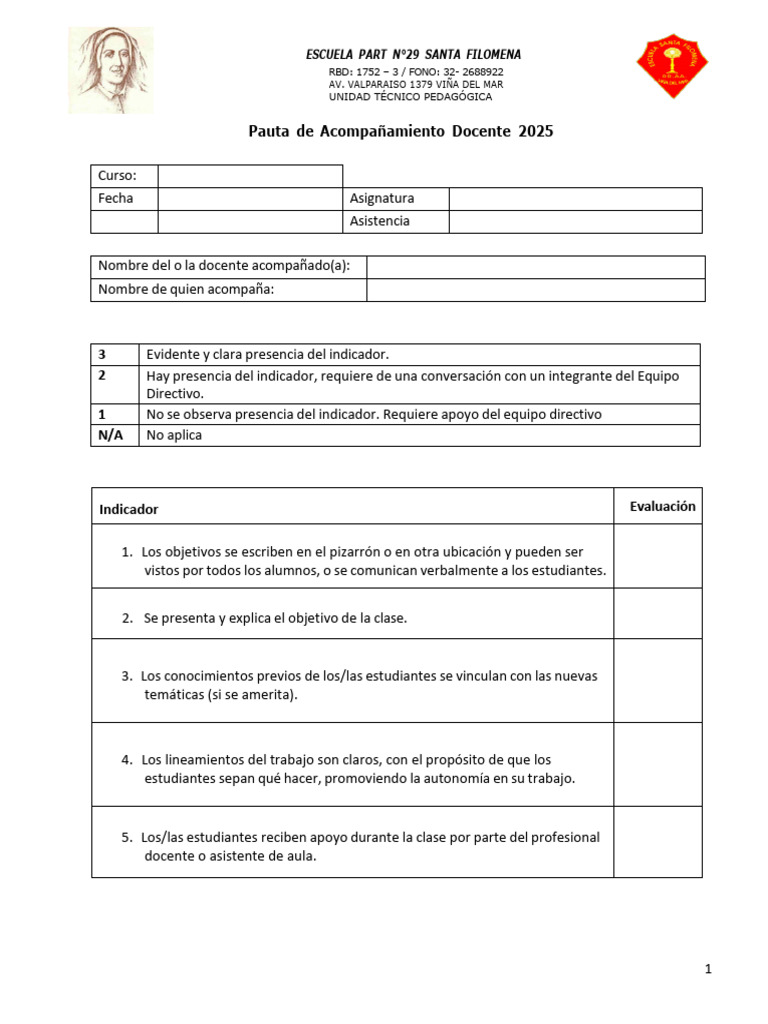 Pauta de Acompañamiento Al Aula 2025 | PDF | Maestros | Comunicación humana