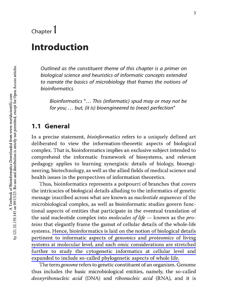 Bioinformatics Intro | PDF