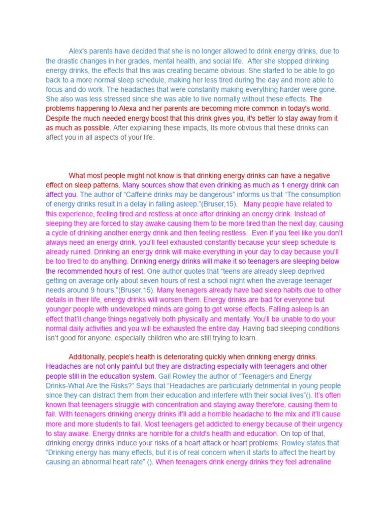 Ariah Enamorado - PBA Practice: Energy Drinks (Final Draft) | PDF ...