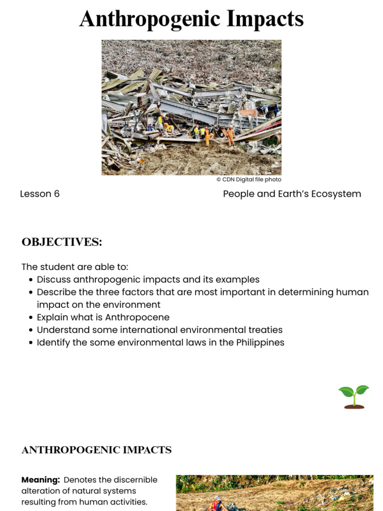 PEE-L6 Anthropogenic Impacts | PDF | Human Impact On The Environment ...
