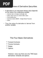 An Overview of Derivative Securities