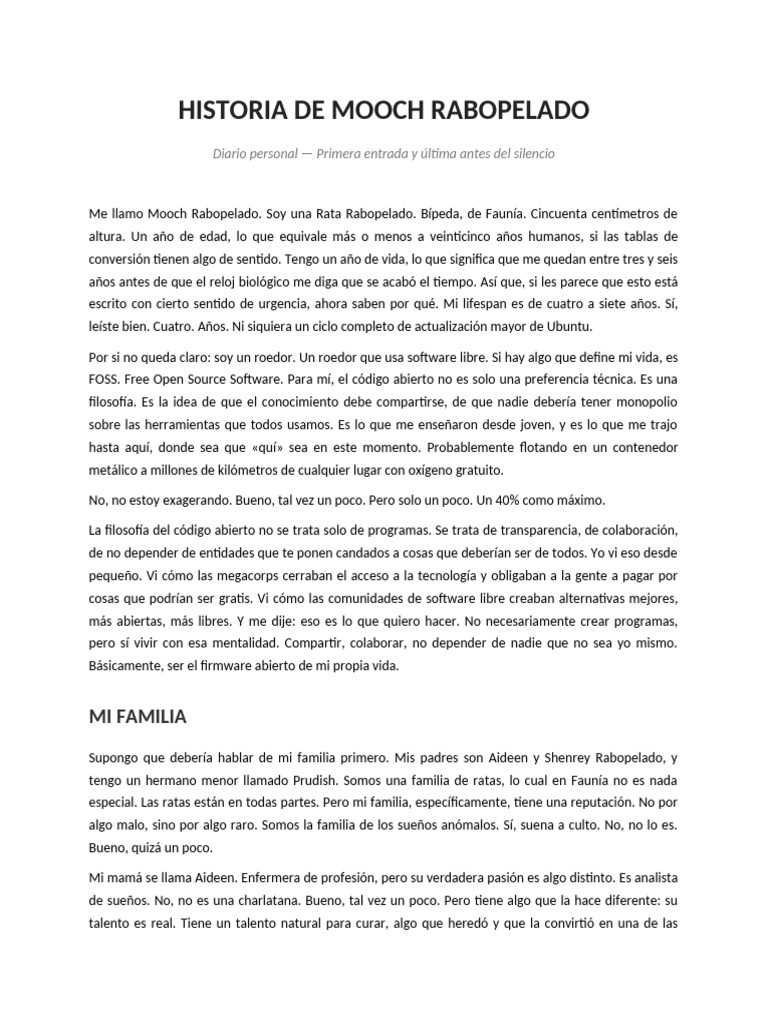 Historia de Mooch Rabopelado | PDF | Dom