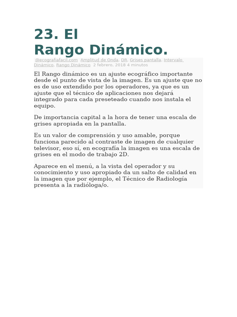 23 El Rango Dinámico | PDF