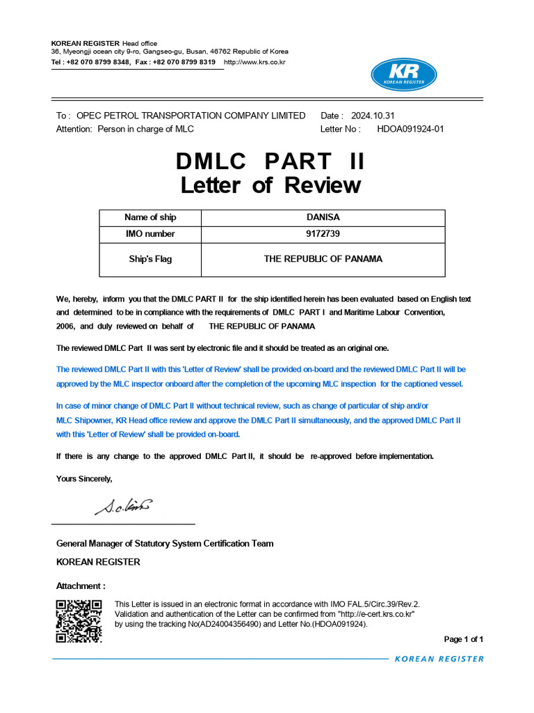A.14 DMLC Part II Letter of Review | PDF