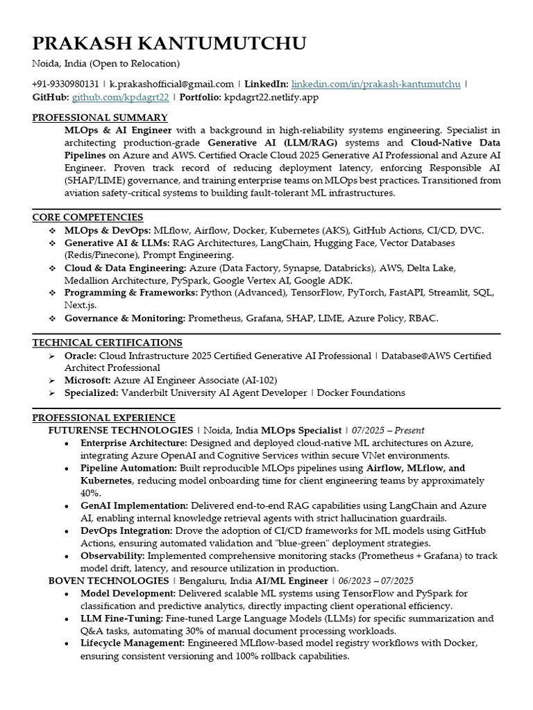 AIML resume | PDF | Microsoft Azure | Artificial Intelligence
