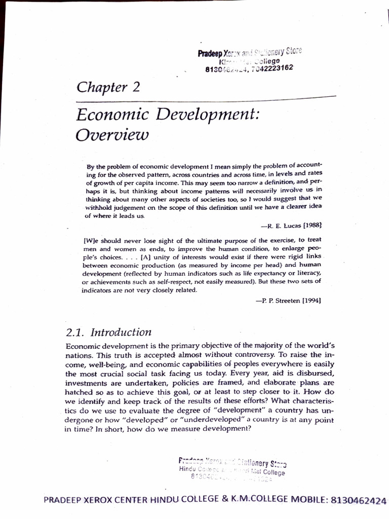 Basic Development Economics Chapter 1 | PDF