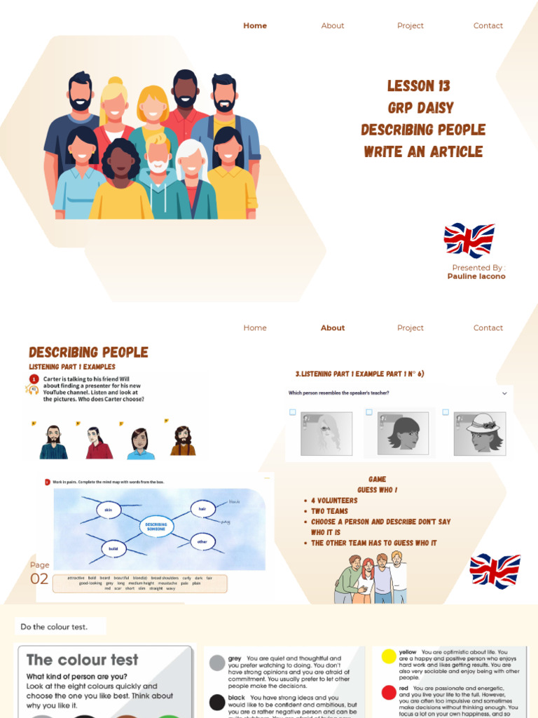 Lesson 13 Describing People - Write an Article (1) | PDF