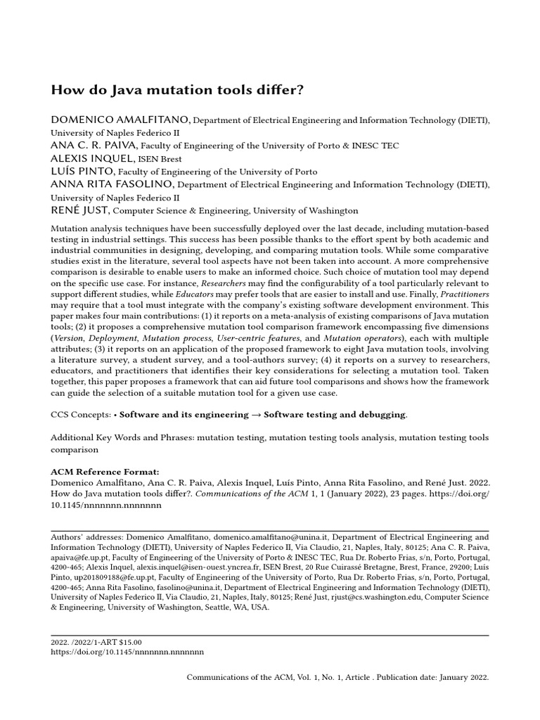 Mutation Tools Cacm 2022 | PDF | Software Development | Software ...