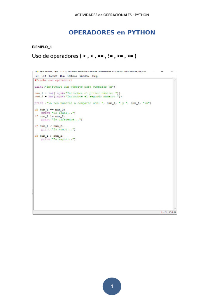 Operadores PYTHON 1 | PDF