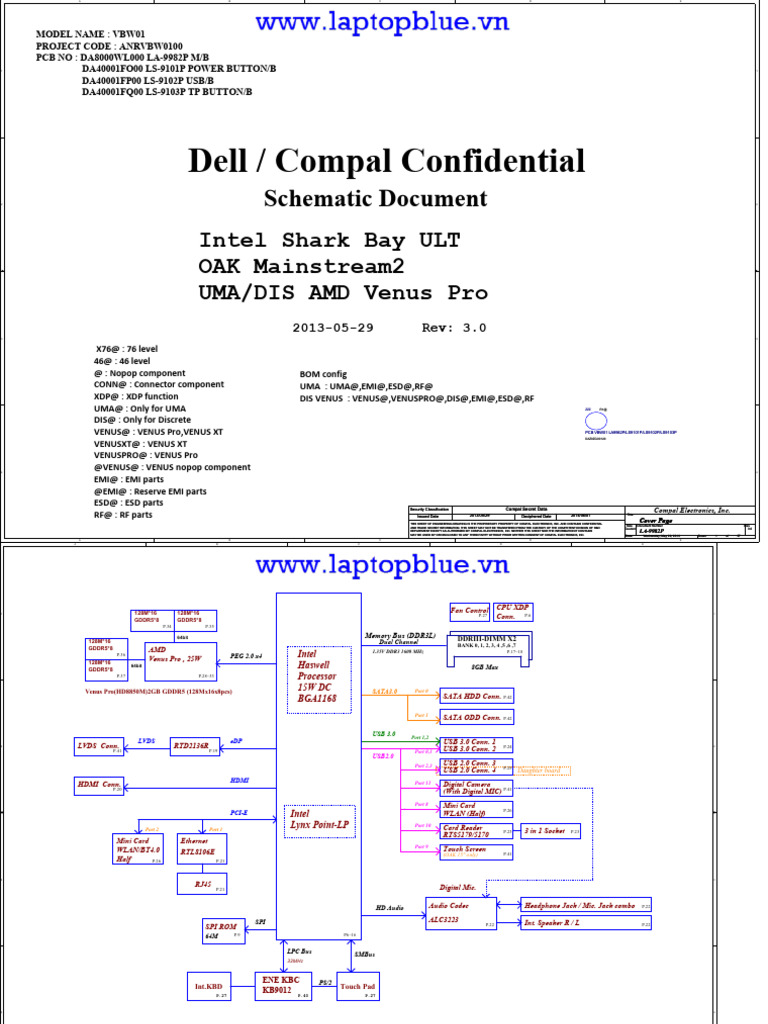 Dell Inspiro 15r 3537 La9982p r30 Laptop Schematics | PDF | Computer ...