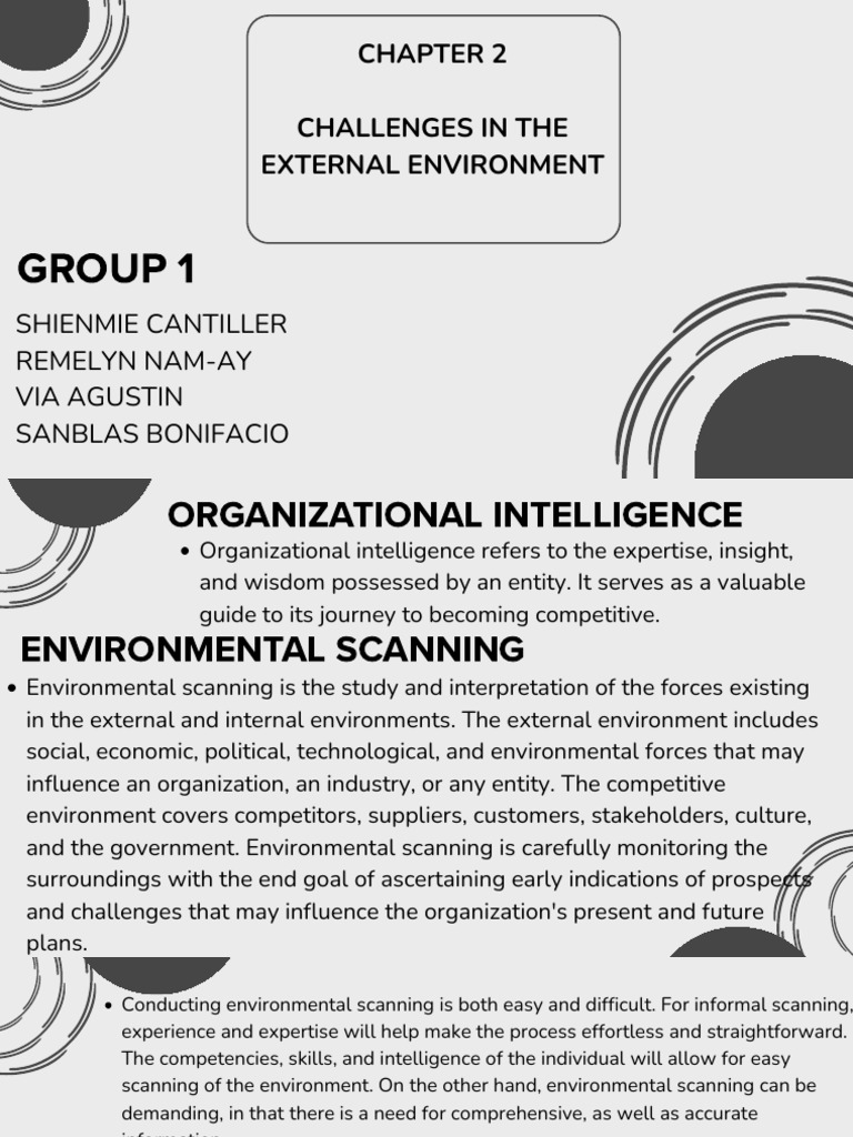 GROUP 1 Challenges in The External Environment | PDF | Swot Analysis