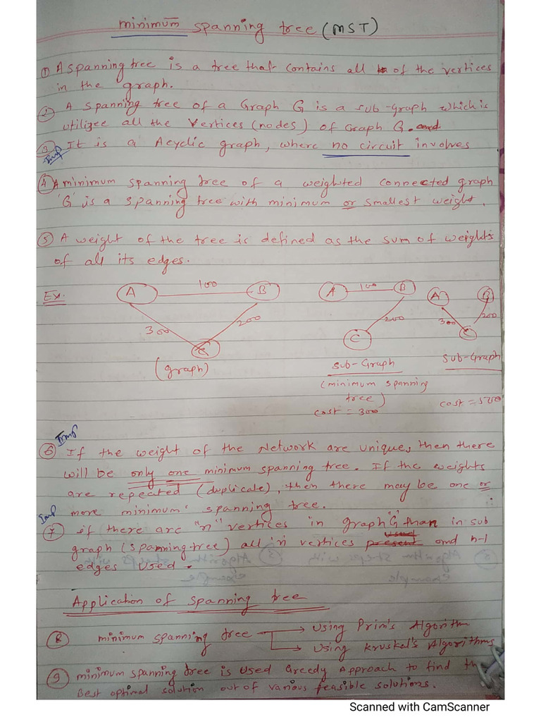 ADA Unit 2 Notes 5 MST Prims Kruskal | PDF