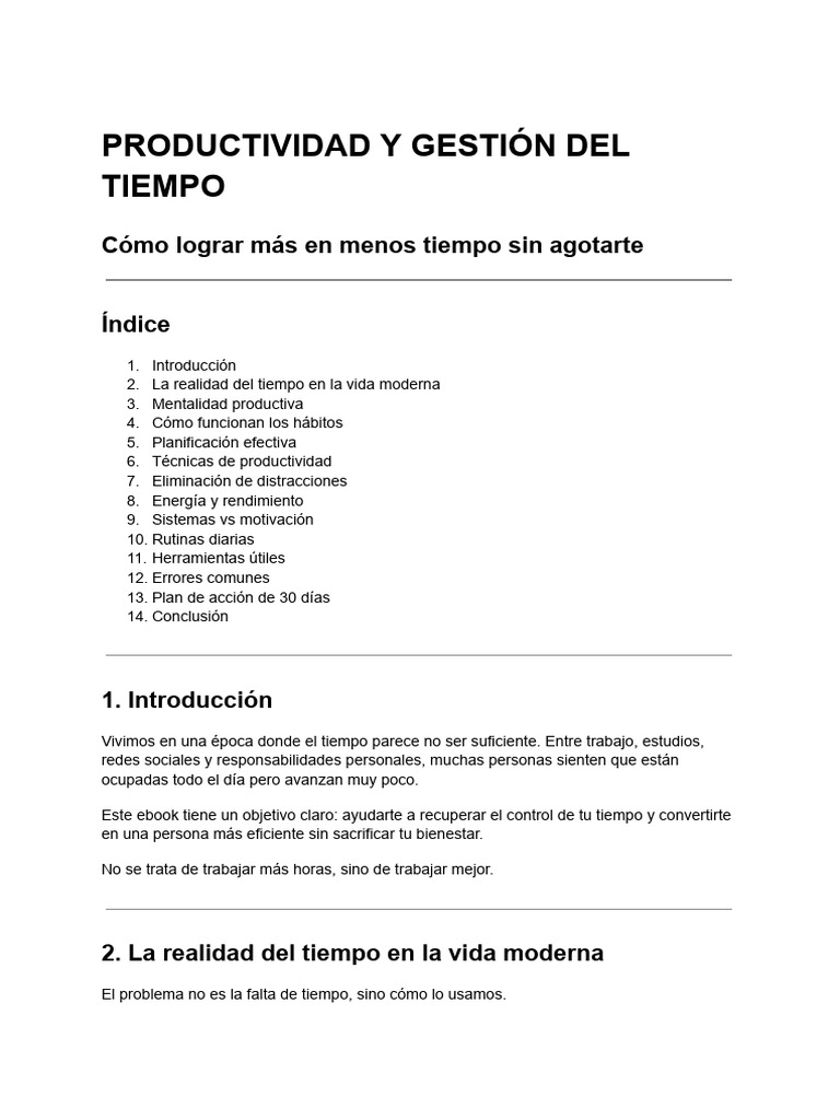 Productividad y Gestión Del Tiempo | PDF | Motivación | Motivacional