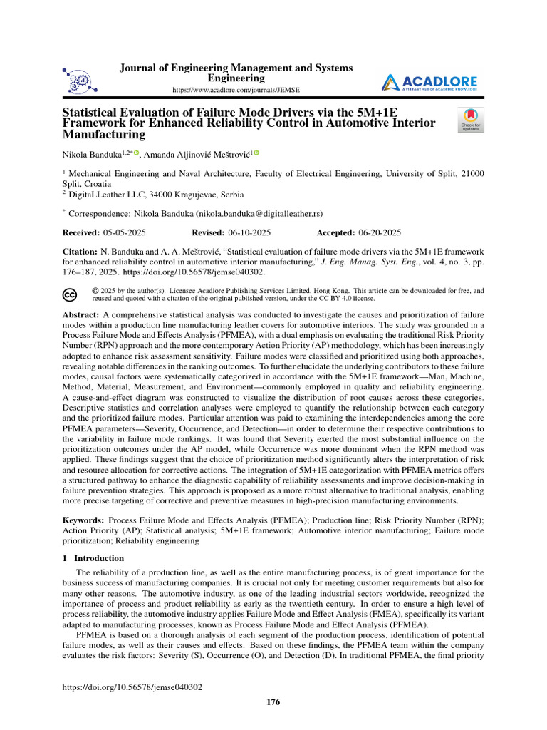 JEMSE_04.03_02 | PDF | Reliability Engineering | Statistics