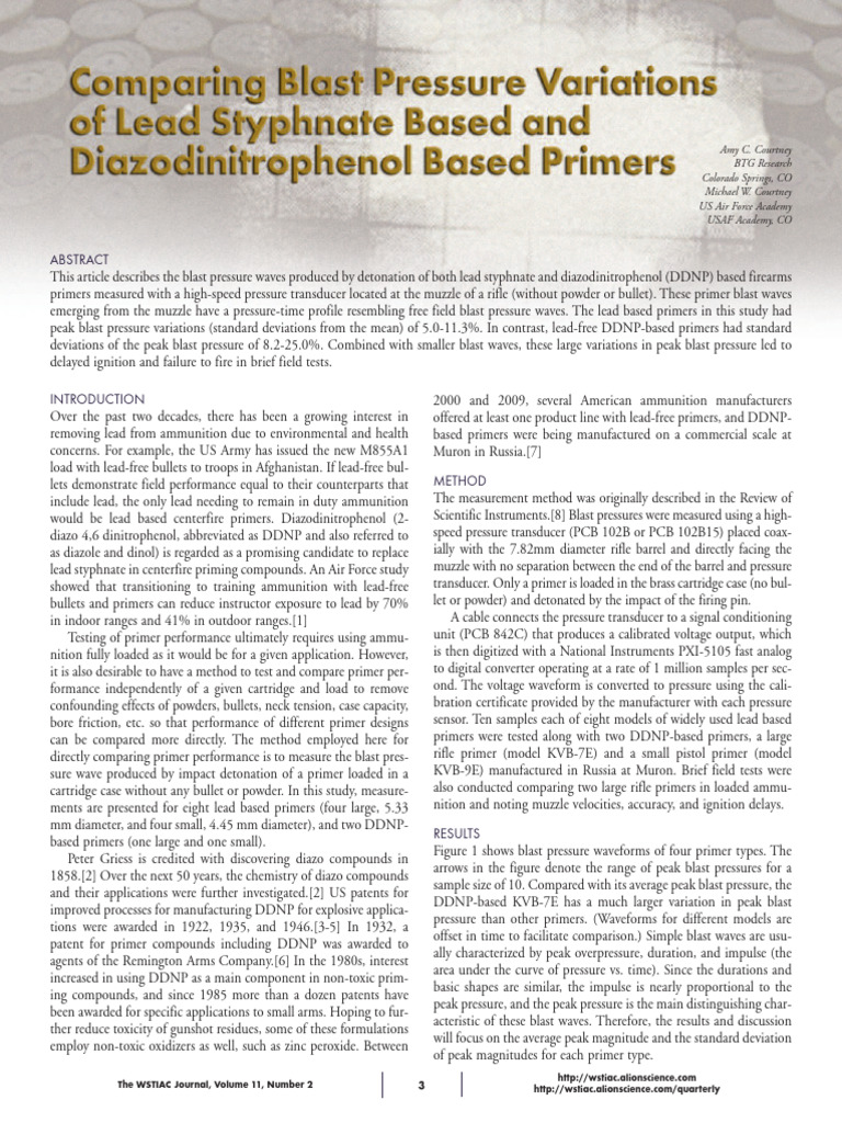 Courtney 2011 WSTIAC Comparing Pressure Variations of DDNP and Lead ...