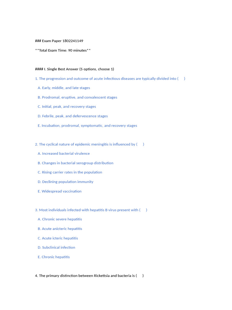 Mimic Examination 2 Copy | PDF | Hepatitis | Hepatitis B