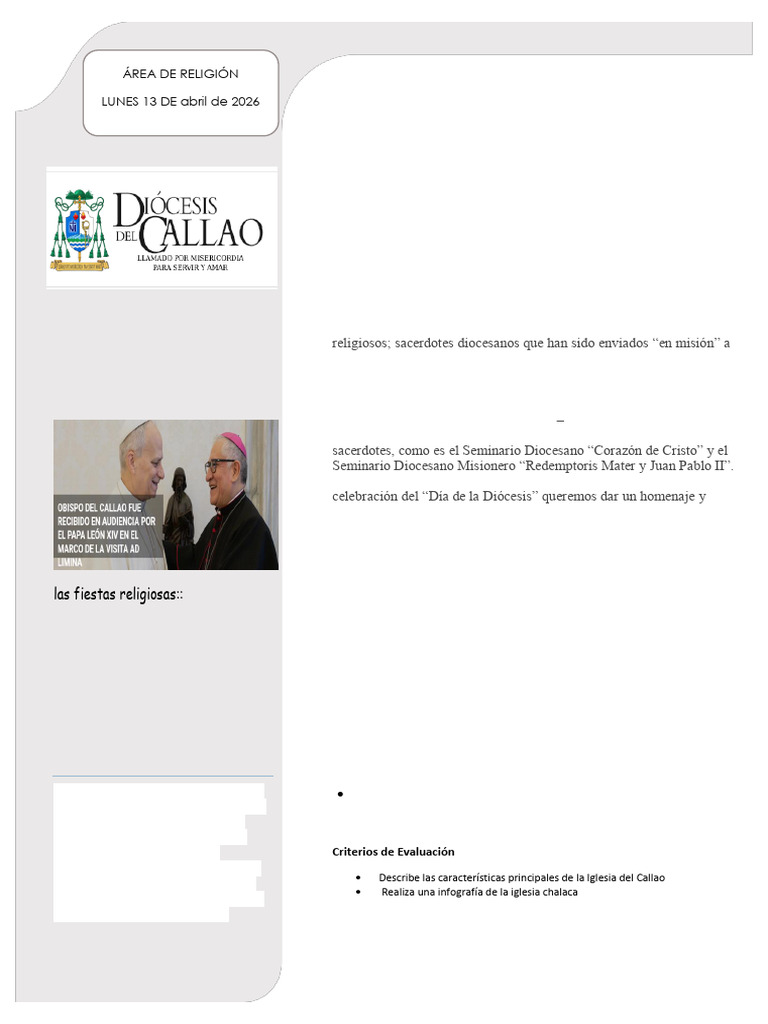 La Diócesis Del Callao | PDF | Iglesia Católica