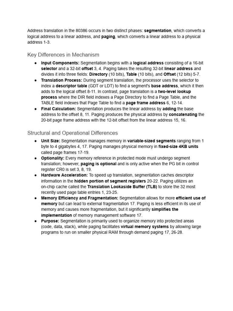 Dual Memory Management in the 80386 Architecture | PDF | Cpu Cache ...
