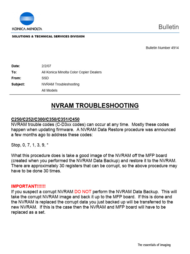 Nvram Troubleshooting Bulletin | PDF | Computer Architecture | Computer ...