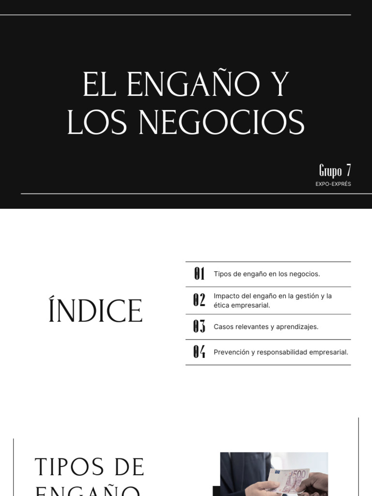 El Engaño y los Negocios (Grupo 7) | PDF