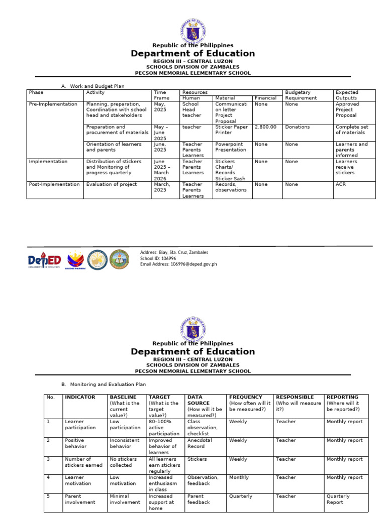 Work and Budget Plan | PDF