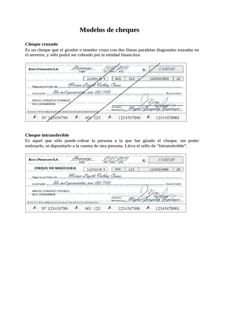 254627034 Modelos de Cheques | PDF